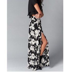 SMYM Hawaiian floral print maxi slit skirt SMALL